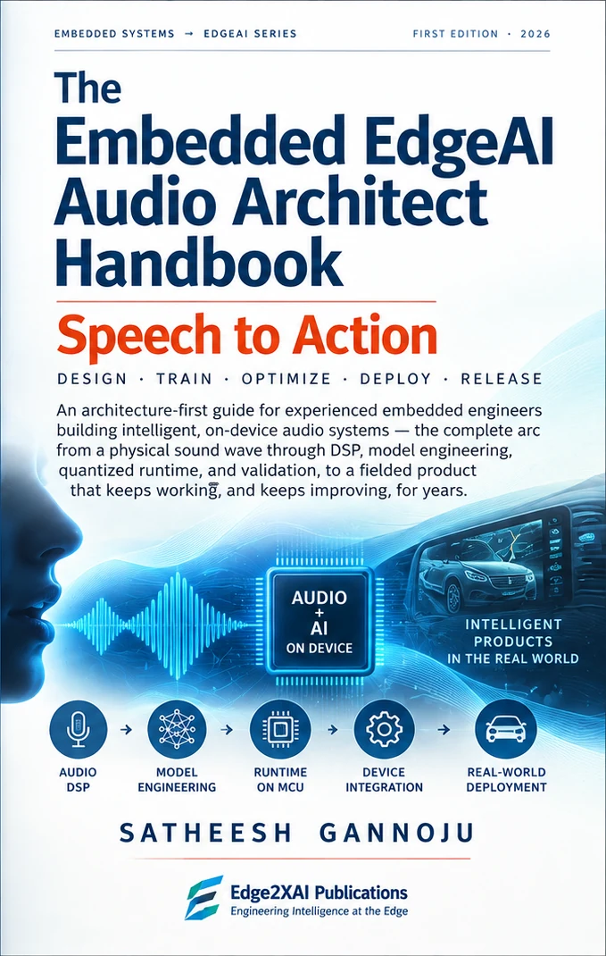 Cover of The Embedded EdgeAI Audio Architect Handbook, Speech to Action